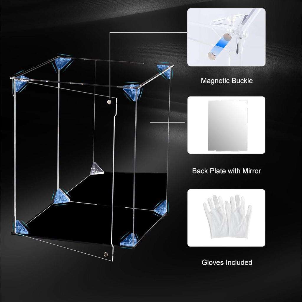 Transparent Acrylic Magnetic Display Box: Dustproof Protective Cover for Labubu Figures