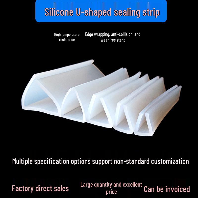 Eco-friendly U-shaped Silicone Edge Seal: Transparent, High Temperature Resistant, Anti-collision Strip for Glass Machinery & Fish Tanks.