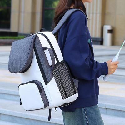 Multi-Functional Tennis & Badminton Bag with Shoe Compartment and Dry/Wet Separation, Custom Logo Option.