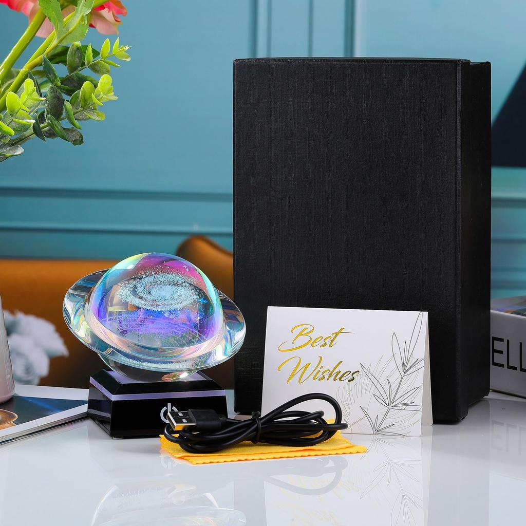 Kertari 3D Universe K9 Crystal Ball - Solar System & Milky Way Model - Popular Birthday Gift for Men, Women, Children, Friends [Authentic] - Stylish I