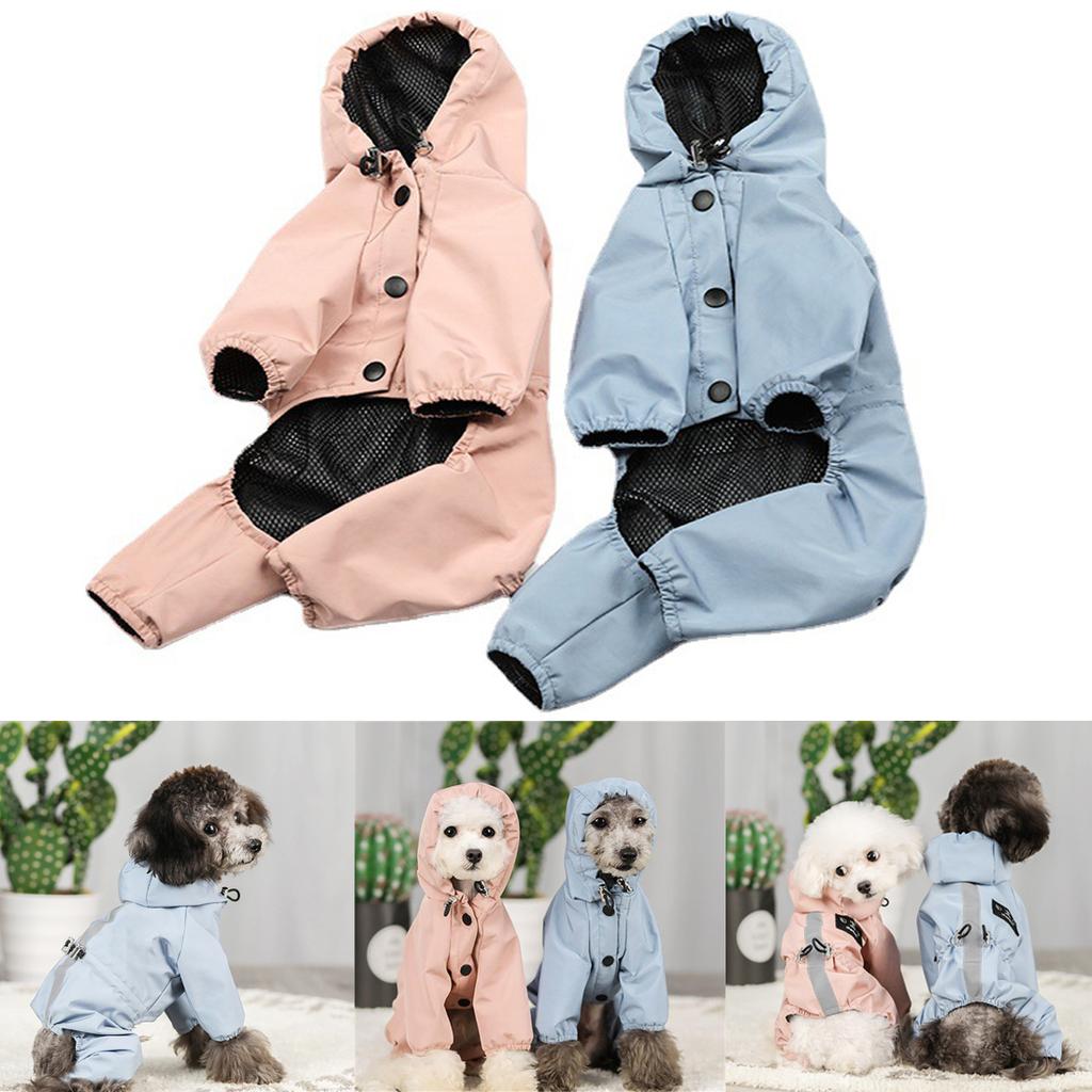 Dog Raincoat Lightweight Rain Poncho Hoodie Slicker With Leash Hole Rain Jacket for Small Medium Dogs
