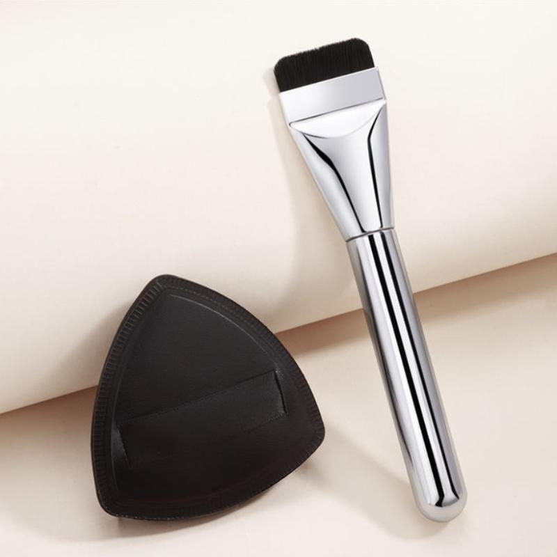 Ein-Wort Flachpinsel für Foundation Leichter Pinsel für flüssiges Make-up Mit Make-up-Schwämmchen Zubehör für Make-up-Werkzeuge