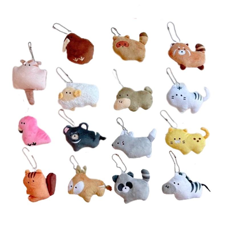 Cute Animal Zoo Duck-billed Platypus Little Lynx Beanie Eye Plush Toy Pendant Flamingo Raccoon Bag Decoration Characters)