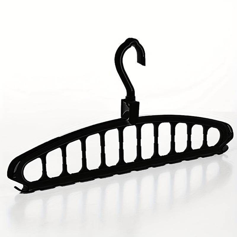 Black Multi-Hole Travel Hanger for Space-Saving Clothes Drying and Storage