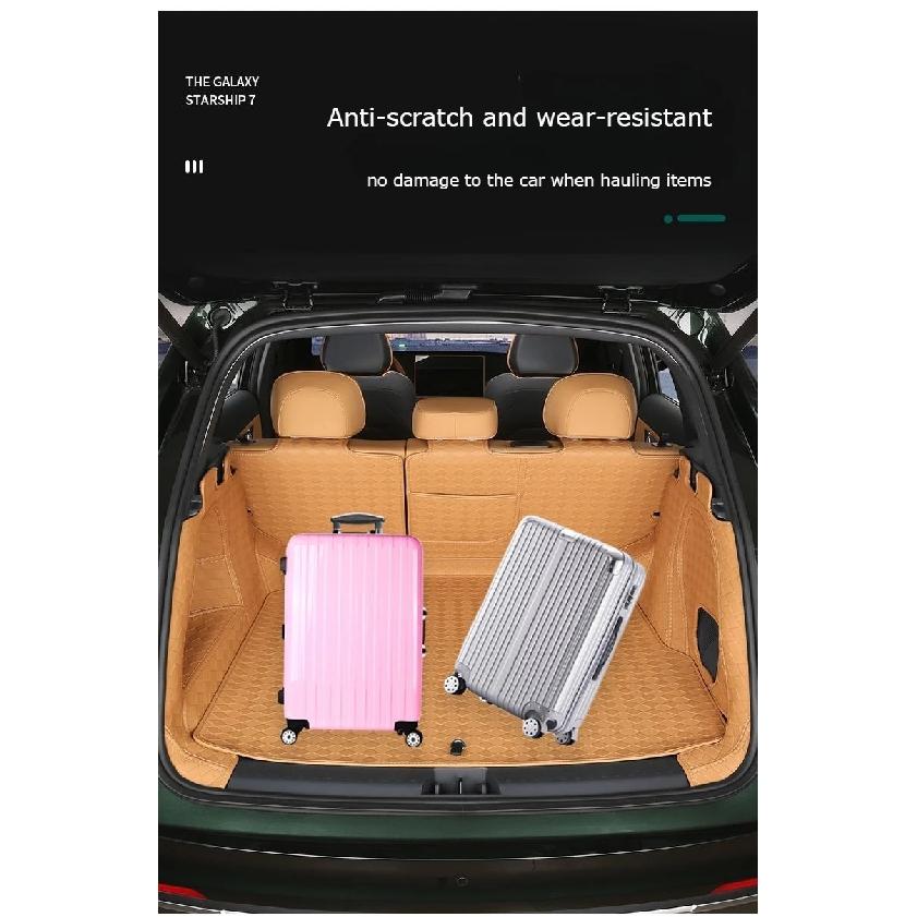 For Geely Starray EM-i Galaxy Starship 7 Custom Car Boot Mat Rear Trunk Liner Cargo Leather Floor Carpet Tray Protector Mats