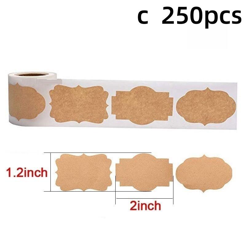 Natural Brown Kraft Paper Gift Tag Stickers Roll 300 Labels Festival Birthday Gift Tag Label Holiday Gift for Thank You Sticker Label