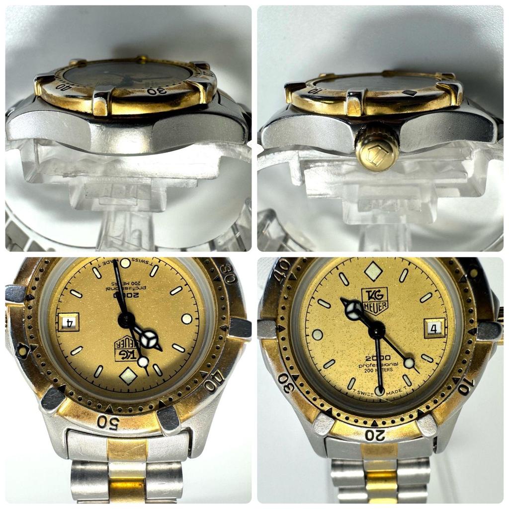 Used [Battery replaced] Tag Heuer Professional 2000 Series 964.008 Quartz Date Display 200m Water Resistant Yellow Gold Ladies