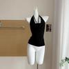 L3326# Women's Double-Layer Halter Cowl Neck Cami - 2025 Summer Backless Strapless Design
