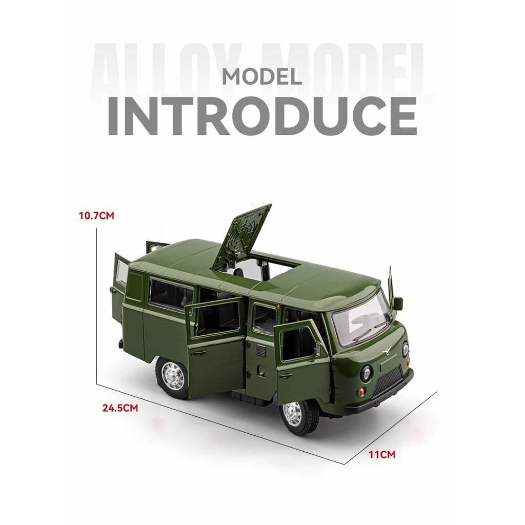 1/18 UAZ Traveler Alloy Van Car Model Diecasts Metal Off-road Vehicles Car Model Simulation Sound Light Collection Kids Toy Gift