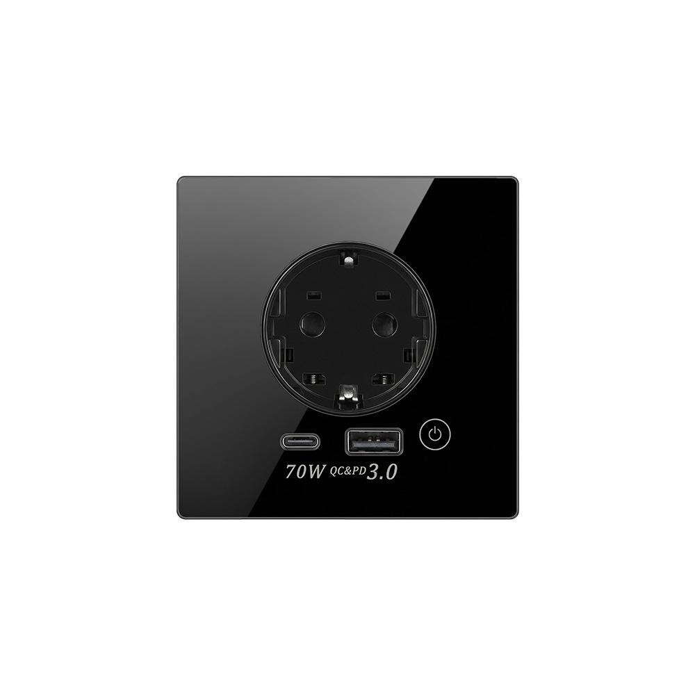 70W Smart Home EU WiFi Dual Socket with Fast USB Charging, Voice Control, Timer, and Power Monitoring