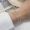Sterling Silver S925 Silver Bracelet New Double Layer Bracelet Niche Design Bestie Chain Gypsophila Beanie Bracelet for Girls