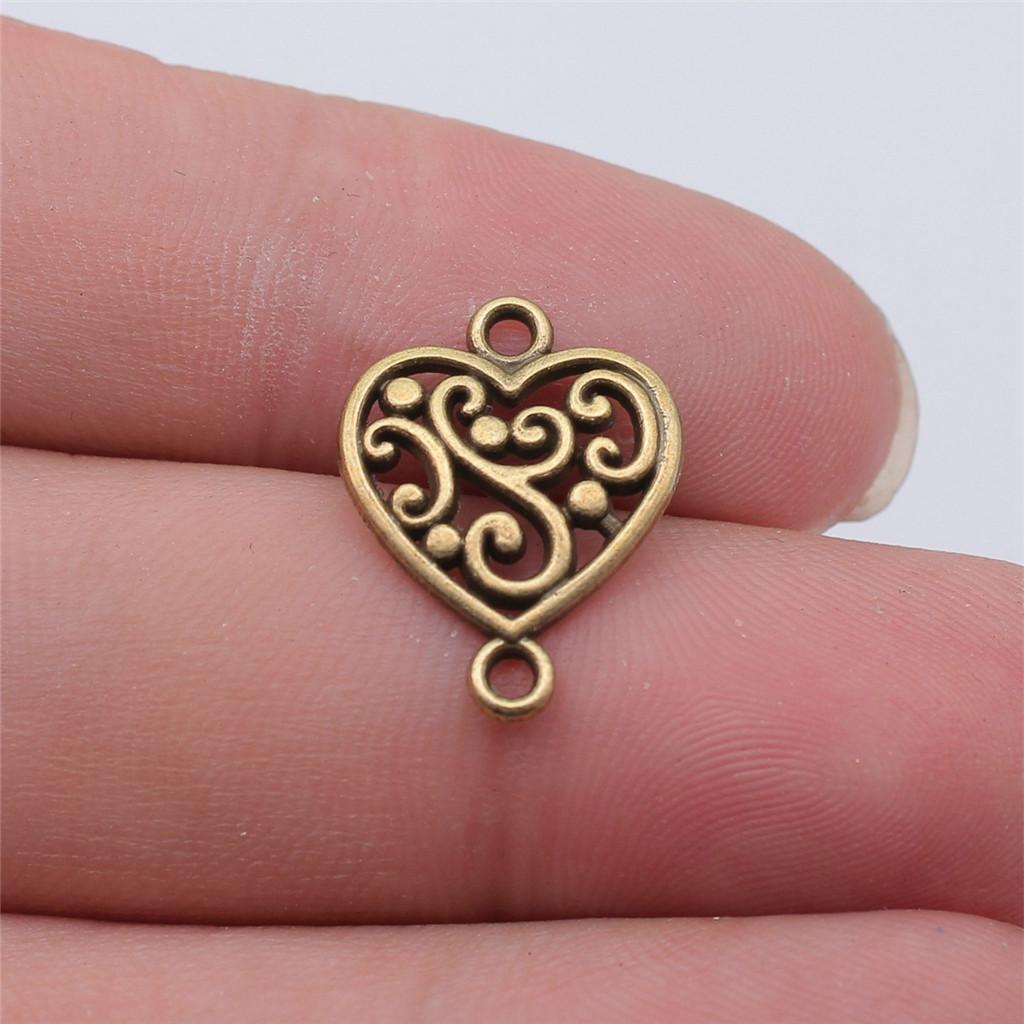 Heart Connectors Love Symbol Antique Bronze Zinc Alloy Jewelry Making DIY Jewelry Making Style Pendant Connectors