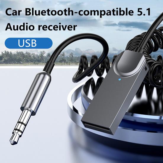 

Автомобильный Bluetooth-совместимый адаптер 5.1 Автомобильный Bluetooth-совместимый приемник USB Автомобильный Bluetooth-совместимый аудиоприемник 3.5 AUX аудиокабель