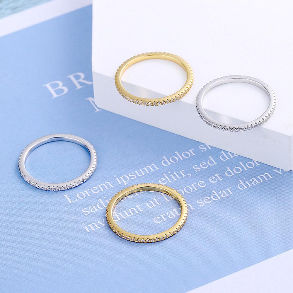 Gold Single Row Real Moissanite Ring for Women Engagement Wedding Diamond Ring Luxury Fine Jewelry Pierścionek Srebro 925