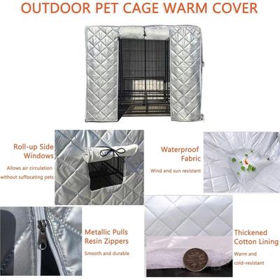 Dog Crate Cover Protective Waterproof Pet Supplies With Breathable Roll-Up Side Window Crate Covers For Dog Cages For Indoor
