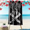 Verzauberter Krieger Silhouette Druck Strandtuch, schnell trocknend, geeignet für Reisen, Outdoor-Sportarten, Joggen, den Strand und Schwimmen, Geschenk