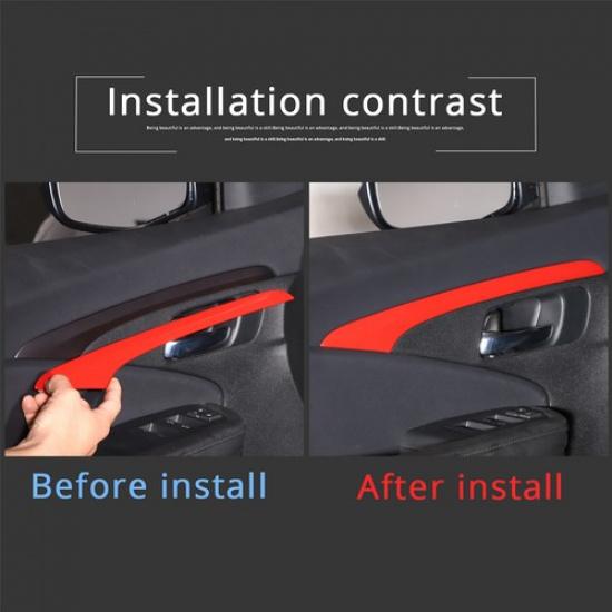 Red ABS Interior Door Panel Cover Trim For Honda Pilot 2015-22