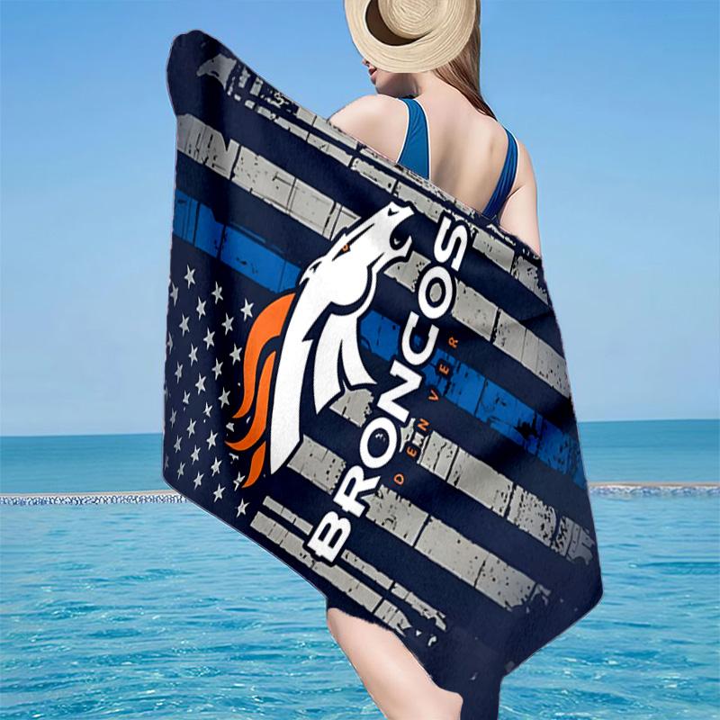 Denver Broncos Logo Microfiber Beach Towel, Lightweight And Quick-Dry, for Summer Travel, Beach Essential, Swimming Pool