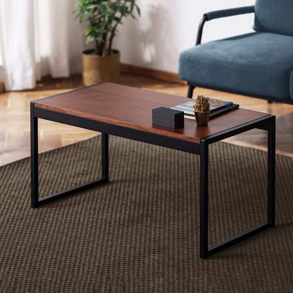 IRIS OHYAMA Natural Wood and Steel 80cm with a Soft Natural Wood Top and a Sturdy Steel Perfect for Living or as a Center Table SFCT-800