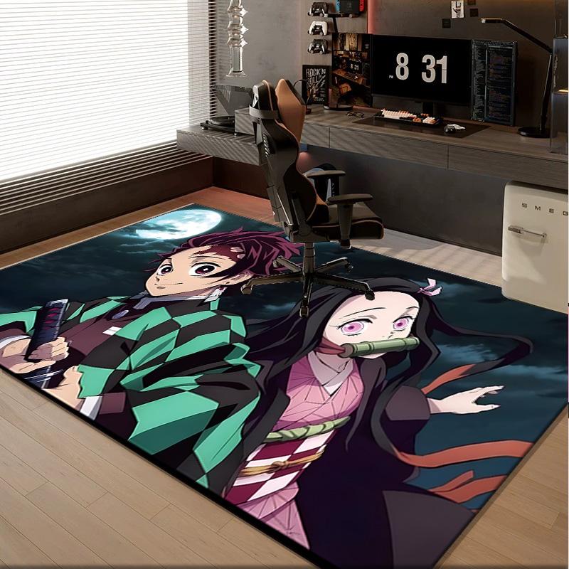 1PC rug Powerful Demon Anime Carpet, Chair Rug,Area Rug for Office Bedroom living rooms bedroom, Doormat decor Christmas fan gifts