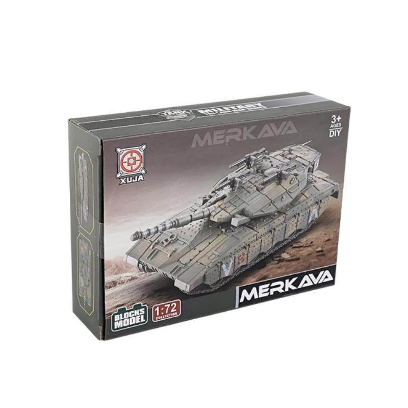1:72 Creative Military Series Israel Merkava Main Battle Tank Model Building Blocks DIY Assembled Bricks Toys For Boys Xmas Gift