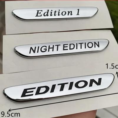 1 Adet EDITION 1 Gece Sürümü Krom Gümüş Araba Rozeti logo çıkartması Amblem Çıkartması Fit için B/enz A/MG