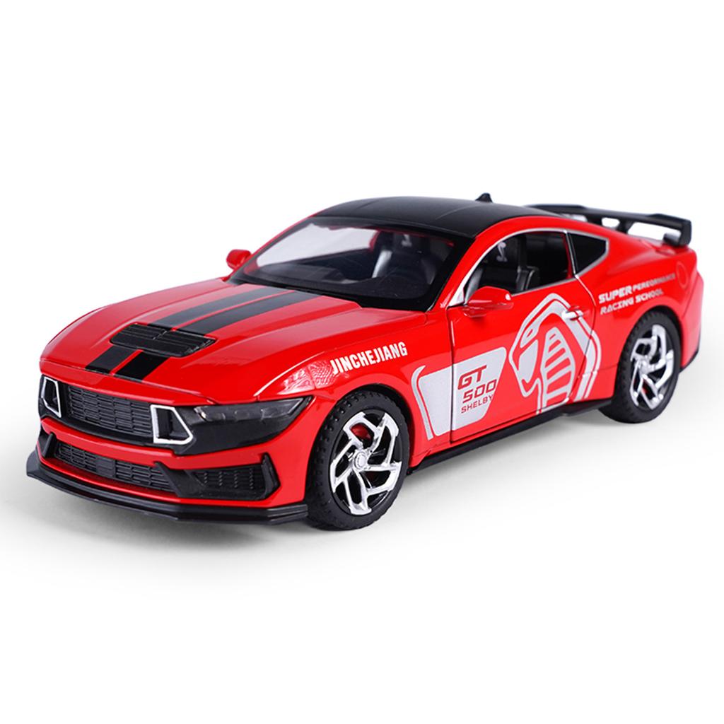 1/32 Mustang GT500 Alloy Die-cast Car Model Return Force Forward Simulation Sound and Light Children's Toy Car Boy Gift