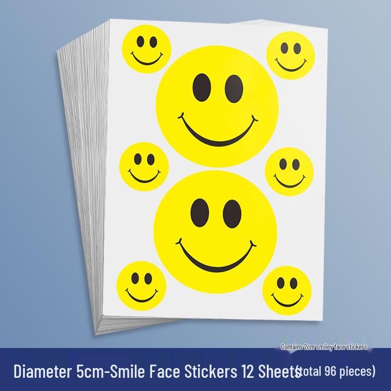 Yellow Star Reward Stickers for Kids - Smiley Face for Self-Discipline & Praise In Elementary School