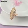SIMJOO Anel de junta de zircônia geométrica com design de moda em ouro rosa