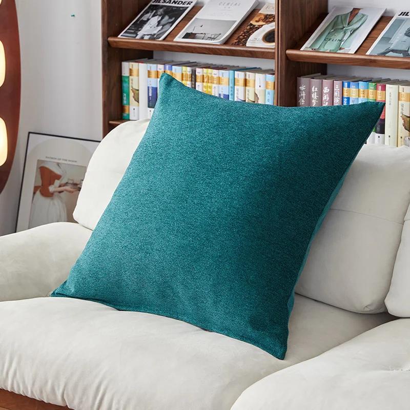 60x6080X80CM Мягкий Чехол Для Подушки Из Синели Большая Квадратная Подушка Диванная Подушка Гостиная Задняя Подушка Для Прикроватных Подушек Чехол Защитный Однотонный 60x60cm pillowcase зелёный 4330₽