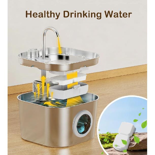 Cat Water Fountain Filter Replacement: 6Pack Pet Fountain Filters of 6 Carbon Filters & 6 Sponges - Use for HOOISE 74oz Automatic Pet Fountain Cat