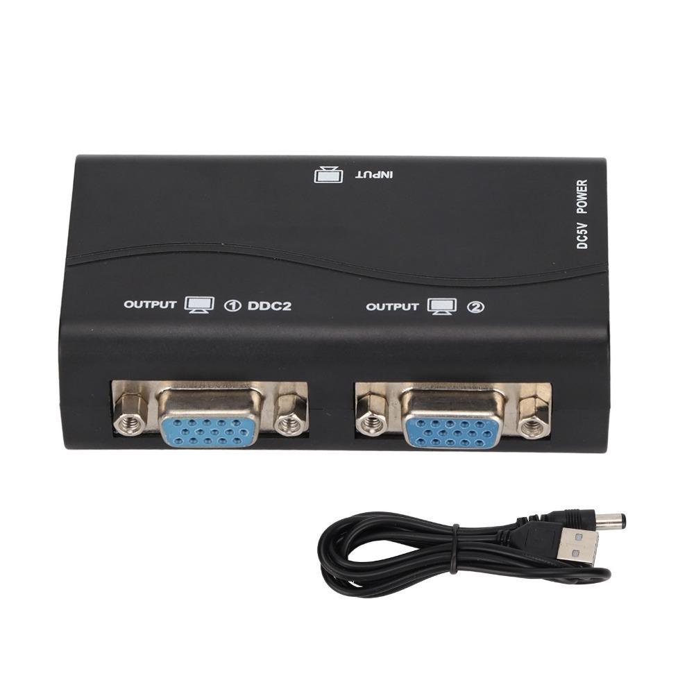 

1 in 2 Out VGA Splitter 250MHz Video Distribution Duplicator VGA Splitter Amplifier Laptop VGA Splitter