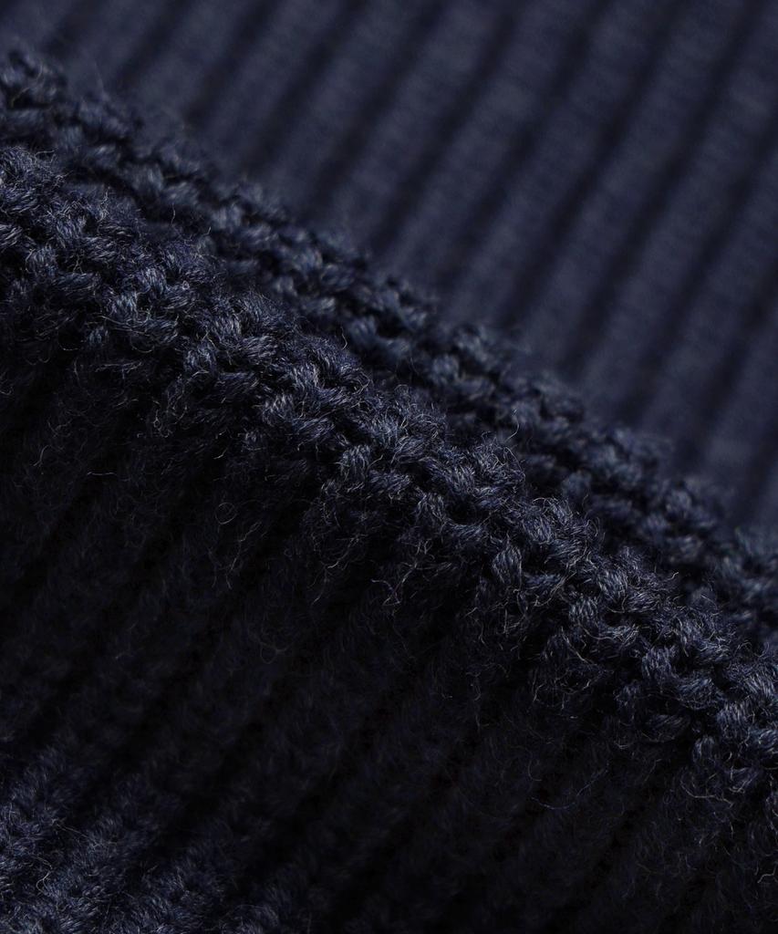 Brooks Brothers Cotton Rib Mock Neck Cardigan (Navy) (Bbwcmmf401)