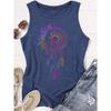 2026 New Arrival: Women's round neck sleeveless tank top with gradient dreamcatcher and floral prints. Casual, versatile and comfortable