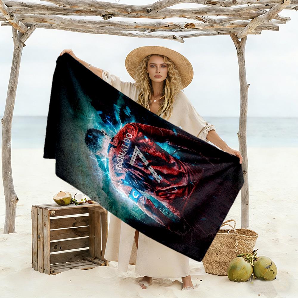 Ronaldo's Iconic Journey Beach Towel High Absorbency & Quick-Dry Comfortable Lightweight