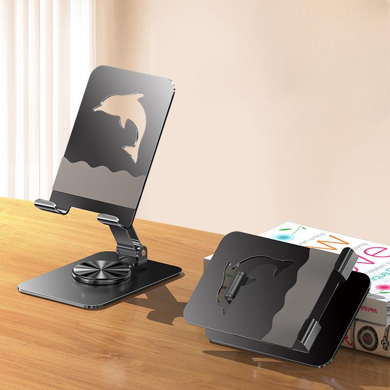 

360° Rotating New Metal Phone Holder, Desktop Folding and Rotating Dedicated Support Frame, Universal and Easy-to-use Lazy Phone Holder чорний