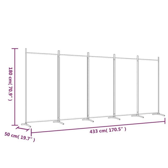 VidaXL Cloison de Séparation 5 Panneaux Séparateur de Pièce Pliable Diviseur Écran d'Intimité Paravent Décoration Salon 350266