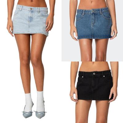 Women's Casual Loose Fit Denim Mini Skirt - French Style Bodycon