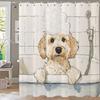 Cute Cartoon Cat And Dog Shower Curtain, Bathroom Decorative Curtain, Printed Shower Curtain, Home Decoration Curtain With Hooks