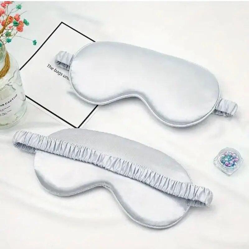 2pcs Simulation Silk Blackout Eye Mask Breathable Travel Lunchtime Satin Eye Mask Sleep Sleep Eye Mask