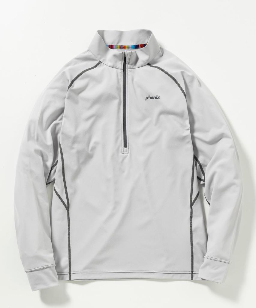 Phoenix Half Zip Long Sleeve Gray Men's T-Shirt, (PH9600)