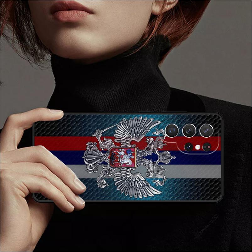 Russia Flag Emblem Phone Case Cover Coque For Samsung Galaxy S24 Ultra 23 S22 Plus S21 FE S20 Note 10 Pro Note 20 lite