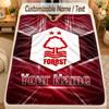 Flannel BlanketNottingham Forest FC Custom Name Text Personalized Soft Warm Throw Blanket Home Decor Gift