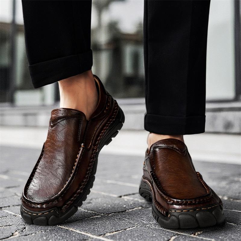 High Quality Men's Casual Leather Soft Bottom Shoes Comfy Big Size 39-48 Business Classic Business Shoes Flat Designer Loafers