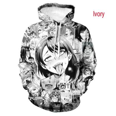 Men Women 3D Printed Hoodies Ahegao Hentai Japanese Anime Hoody Sweatshirts Girls Face Tops Kawaai Cute Pullovers Plus Size 5X