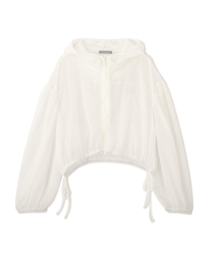 Jill by Jill Stuart Side Ribbon Sheer Hoodie, Women's, White