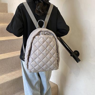 Rautenförmiger Stickfaden Damenrucksack 2025 neue Reisetasche Mode Rucksack Pendler Schultasche