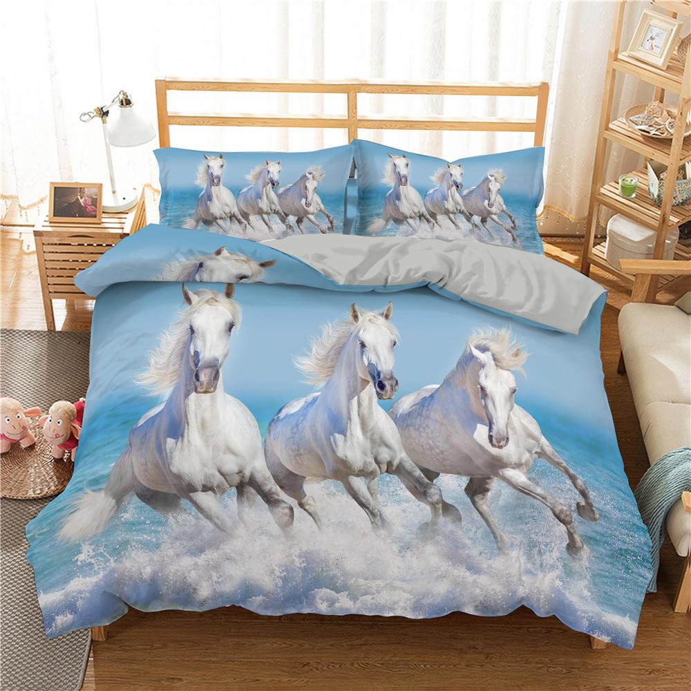 

3D Print Wolf, Lion, Horse Animal Quilt Cover Set Full Size Bedclothes Comforter Bedding Sets Housse De Couette 1 Personne 2021 (135x200cm)