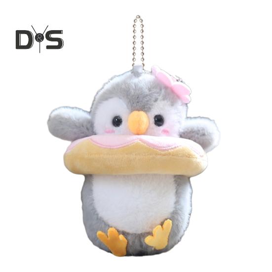 

Брелок-подвеска в виде куклы с дизайном пингвина, яркие цвета, брелок-подвеска, легко найти ключи, изящно сшитый брелок-подвеска серый