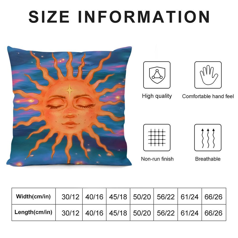 Sun Fashion Cushion Cover Pillowcase Ultra Soft Skin Friendly Fabric Cloud Like Comfort & Concealed Zipper